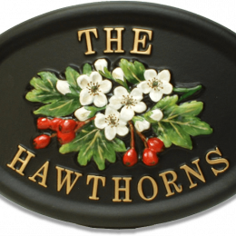 Hawthorns house sign